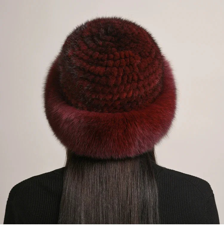 Lily Relaxed Fit Fur Hat | Solid Paneled Crown Head Coverage Hat