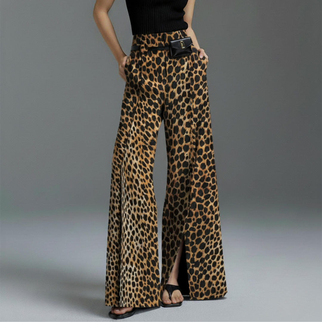 Amelia High-Waist Wide-Leg Trouser | Belted Pleated Trouser