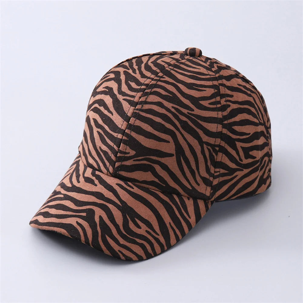 Amelia Structured Baseball Cap | Leopard Print Curved Brim Baseball Cap