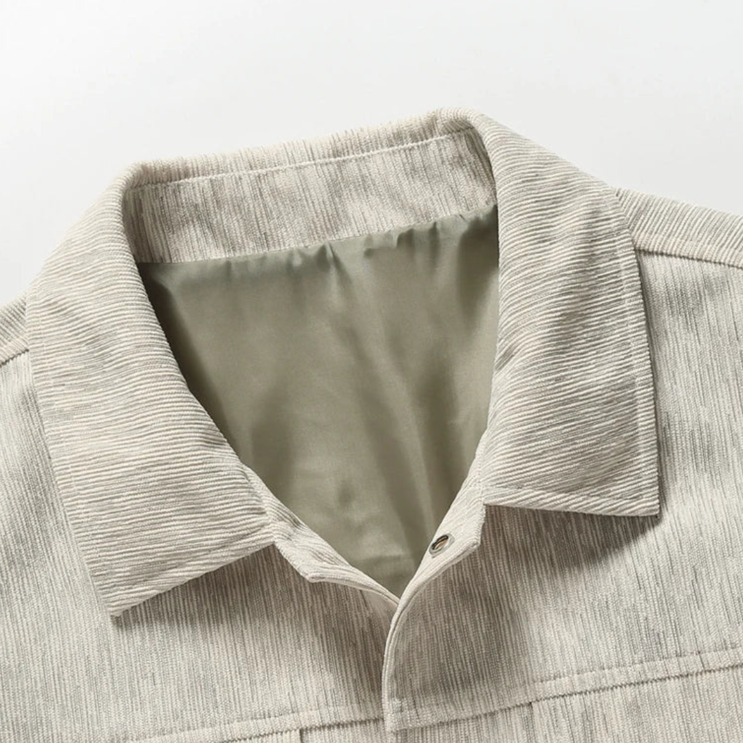 Joshua Regular Fit Button-Up Jacket | Collared Long Sleeve Hip-Length Button-Up Jacket