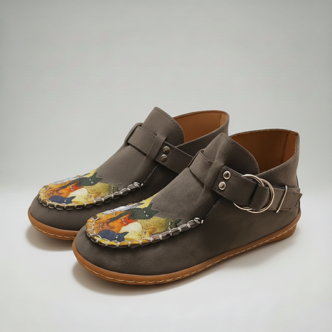 Freya Standard Fit Slip-On Shoes | Buckle Detail Lined Slip-On Shoes