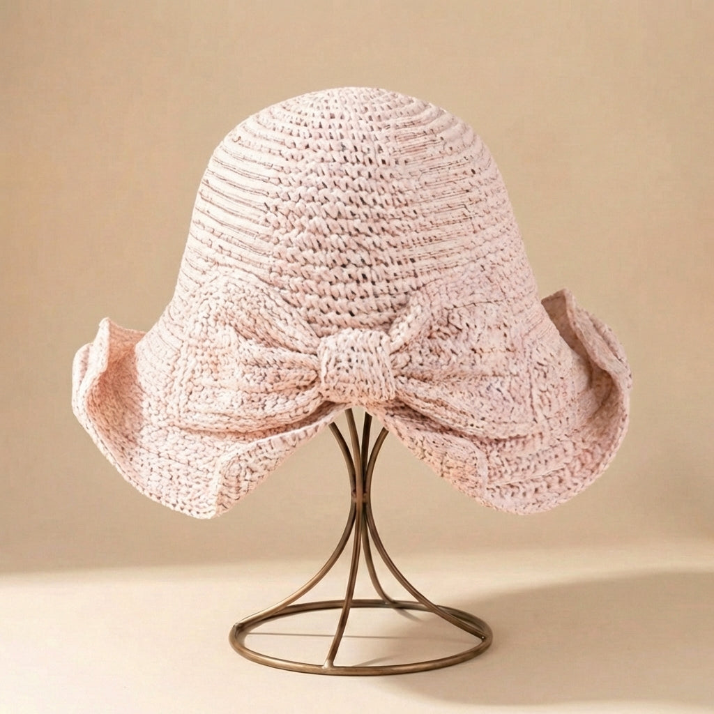 Relaxed Fit Bow Sun Hat for Women – Stylish Beach Protection