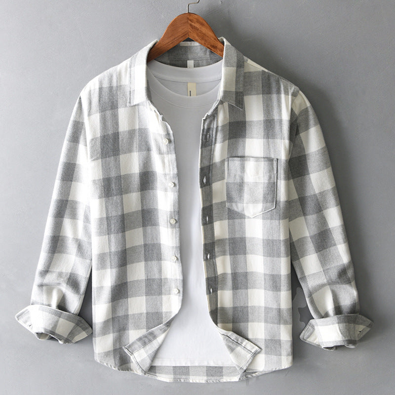 Regular Fit Plaid Shirt | Collared Long Sleeve Chest Pocket Shirt