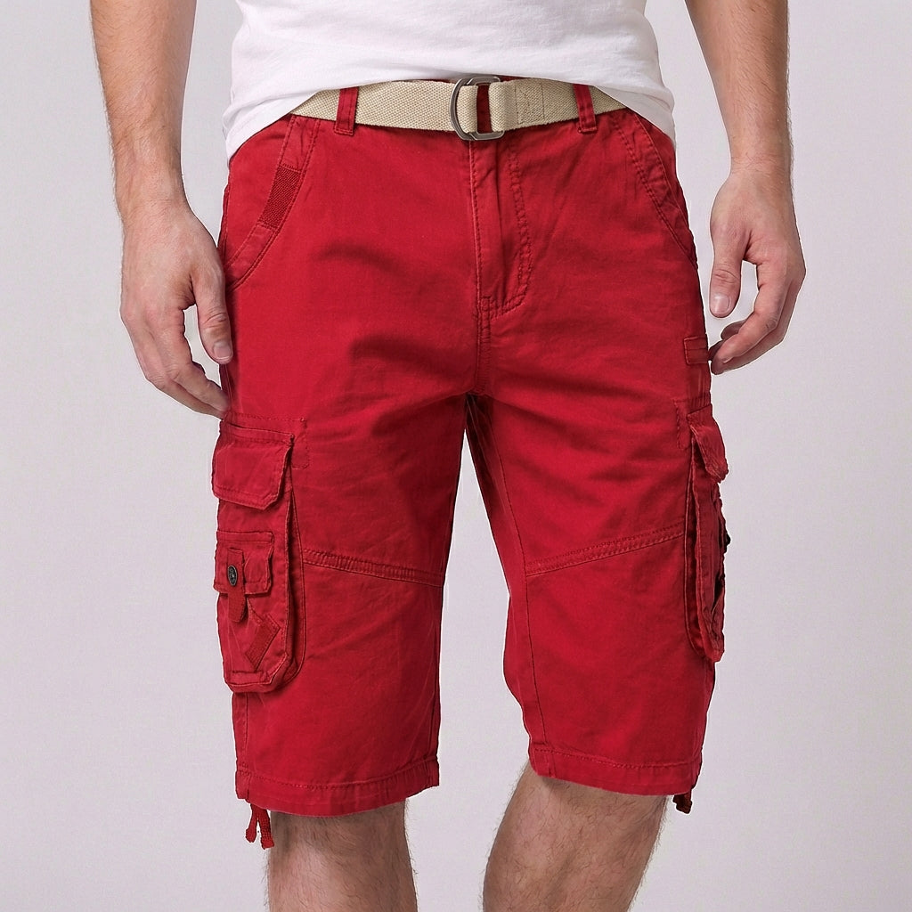 Relaxed Fit Belted Cargo Shorts for Men – Comfortable & Functional Design