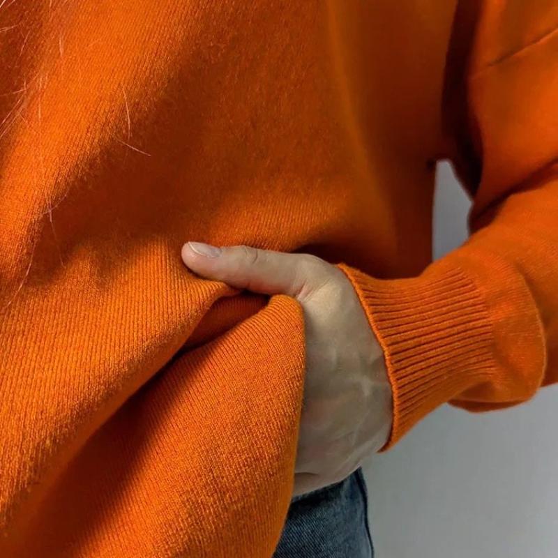 Lily Oversized Turtleneck Sweater | Solid Long Sleeve Sweater