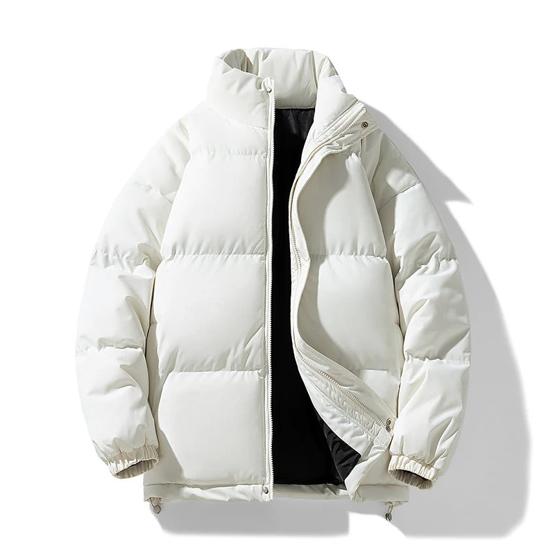 Harry Quilted Relaxed Fit Puffer Jacket | Solid Stand Collar Jacket