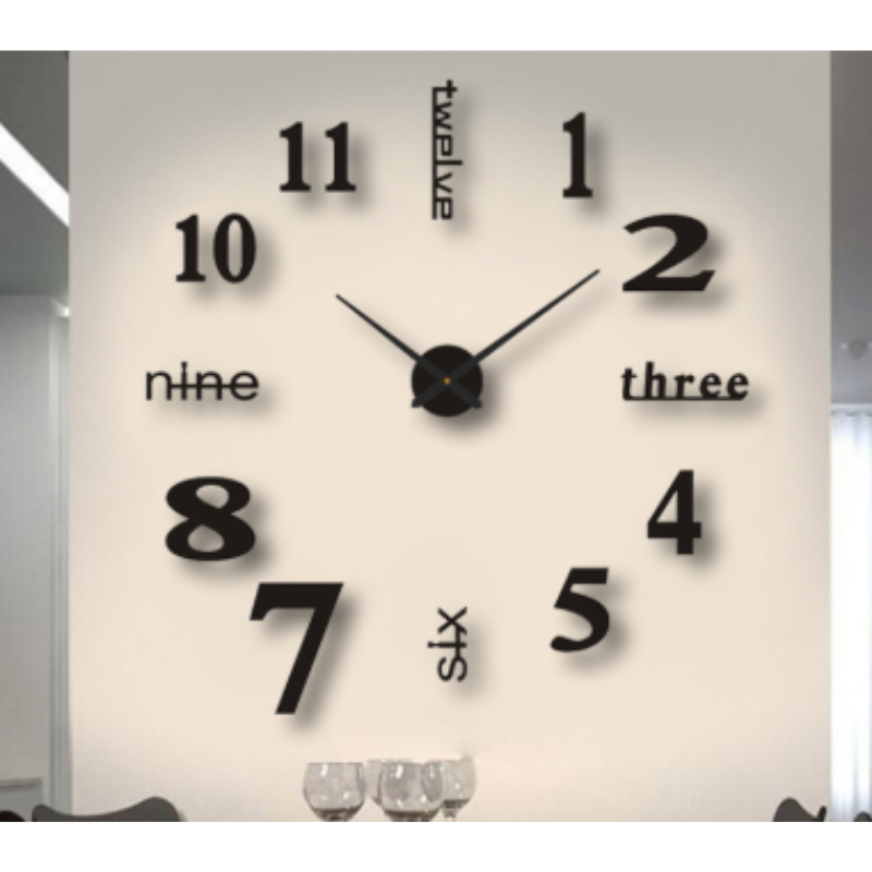 Minimalist Frameless 3D Wall Clock