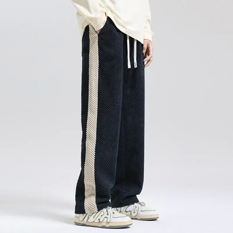 George Relaxed Fit Sweatpants | Drawstring Waist Side Stripe Sweatpants