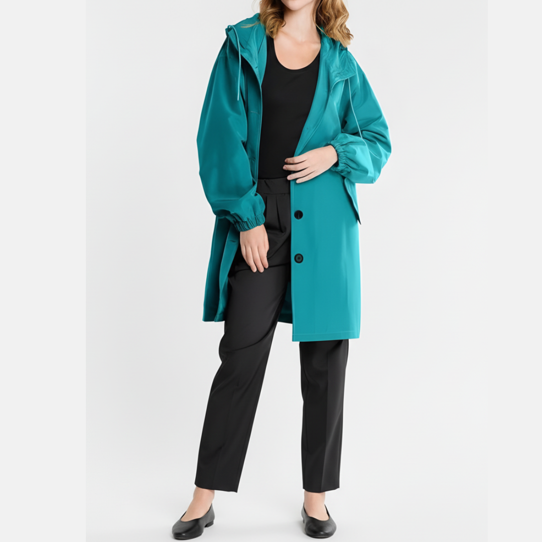 Isla Loose Fit Hooded Coat | Button Front Pockets Coat