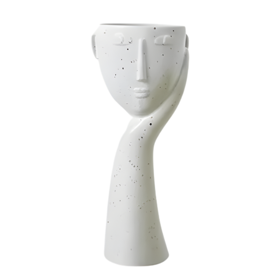Modern Ceramic Abstract Face Vase