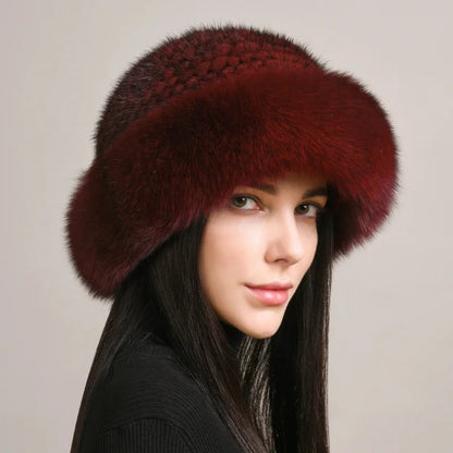 Lily Relaxed Fit Fur Hat | Solid Paneled Crown Head Coverage Hat