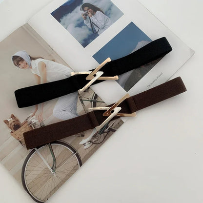 Isla Waist-Cinching Waist Belt | Solid V-Buckle Waist Belt