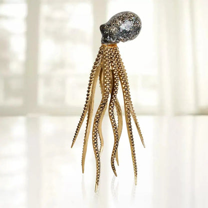 Modern Metallic Octopus Sculpture Set