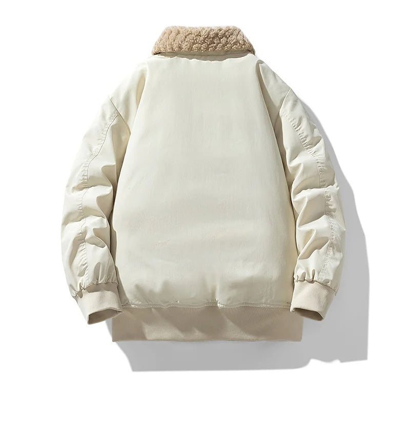 Theodore Relaxed Fit Bomber Jacket | Sherpa Collar Quilted Bomber Jacket