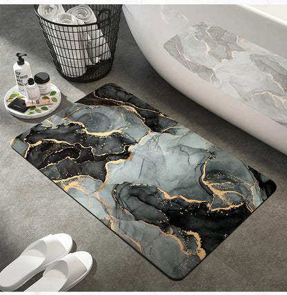 Minimalist Marble Pattern Bath Mat
