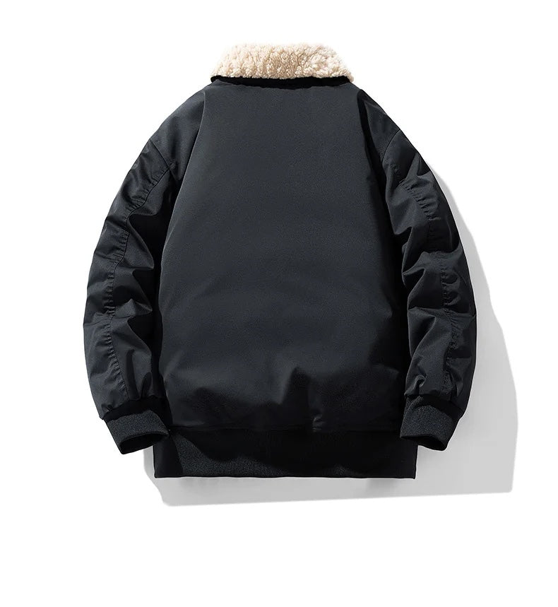 Theodore Relaxed Fit Bomber Jacket | Sherpa Collar Quilted Bomber Jacket
