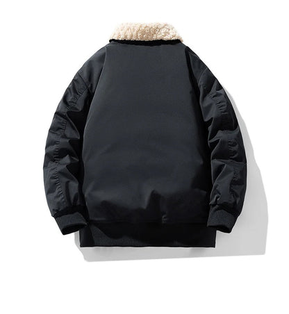 Theodore Relaxed Fit Bomber Jacket | Sherpa Collar Quilted Bomber Jacket