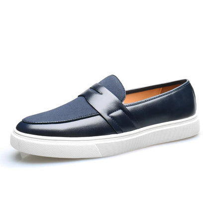 Oliver Mixed Material Loafers | Penny Strap Slip-On Loafers