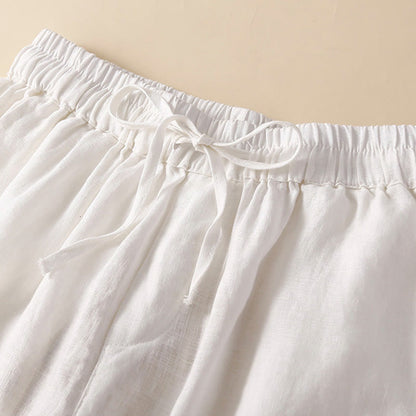 Relaxed Fit Mid-Thigh Shorts with Lace Trim for Women – Comfortable Casual Style