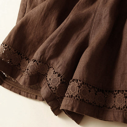 Relaxed Fit Mid-Thigh Shorts with Lace Trim for Women – Comfortable Casual Style