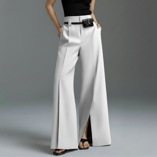 Amelia High-Waist Wide-Leg Trouser | Belted Pleated Trouser