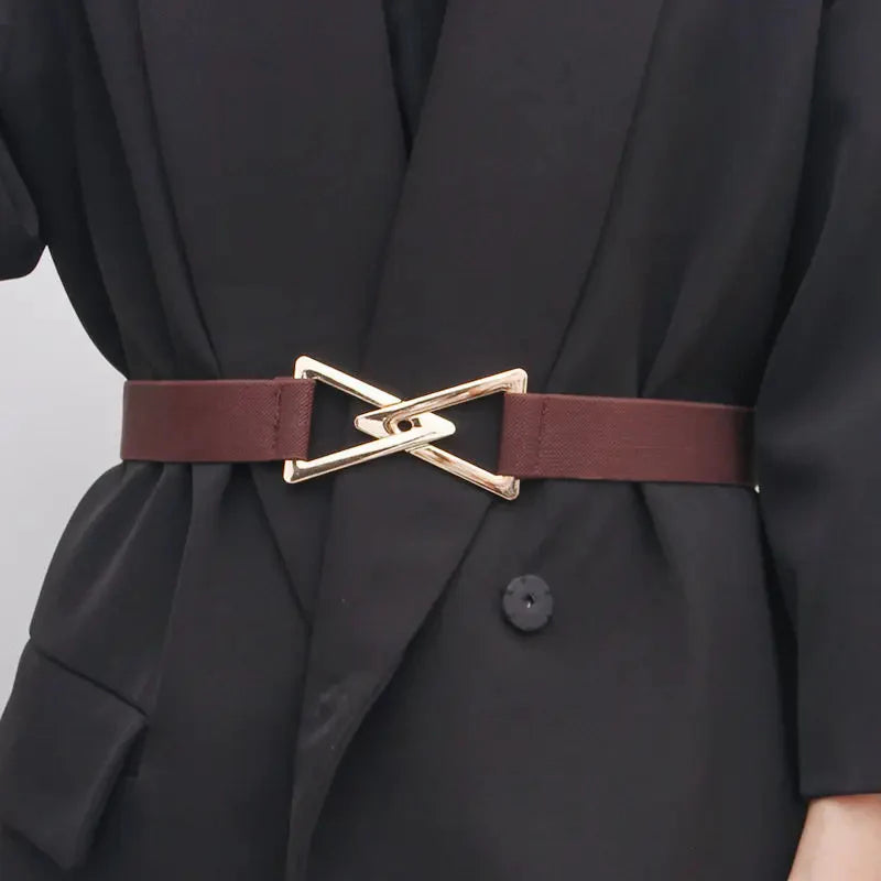 Isla Waist-Cinching Waist Belt | Solid V-Buckle Waist Belt