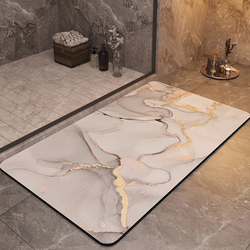 Minimalist Marble Pattern Bath Mat