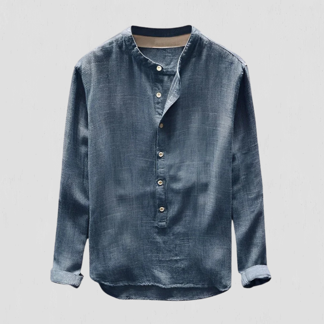 Relaxed Fit Long Sleeve Henley Shirt for Men – Casual Comfortable Style