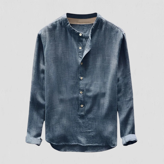 Relaxed Fit Long Sleeve Henley Shirt for Men – Casual Comfortable Style