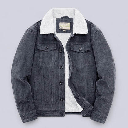 Arthur Regular Fit Corduroy Jacket | Sherpa Collar Button Front Jacket