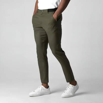 Oliver Slim Fit Ankle-Length Chinos | Button Closure Slanted Pockets Chinos