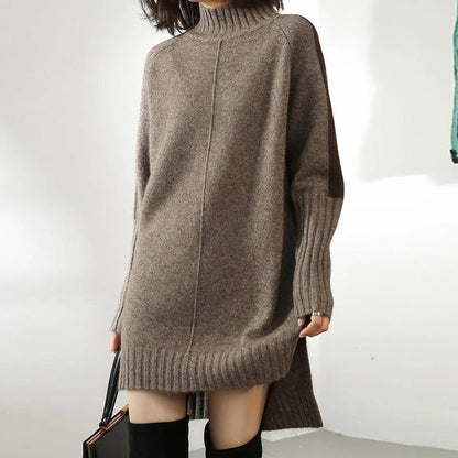 Isabella Relaxed Fit Sweater Dress | Turtleneck Long Sleeve Sweater Dress