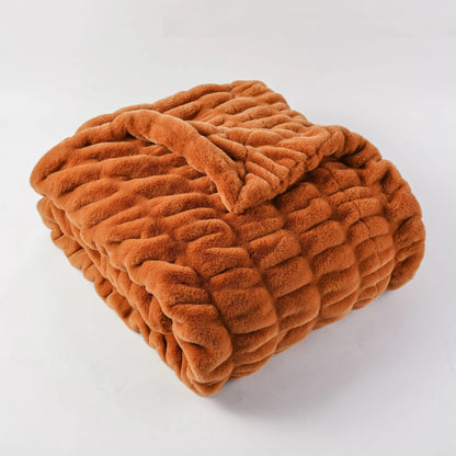 Minimalist Plush Textured Throw Blanket