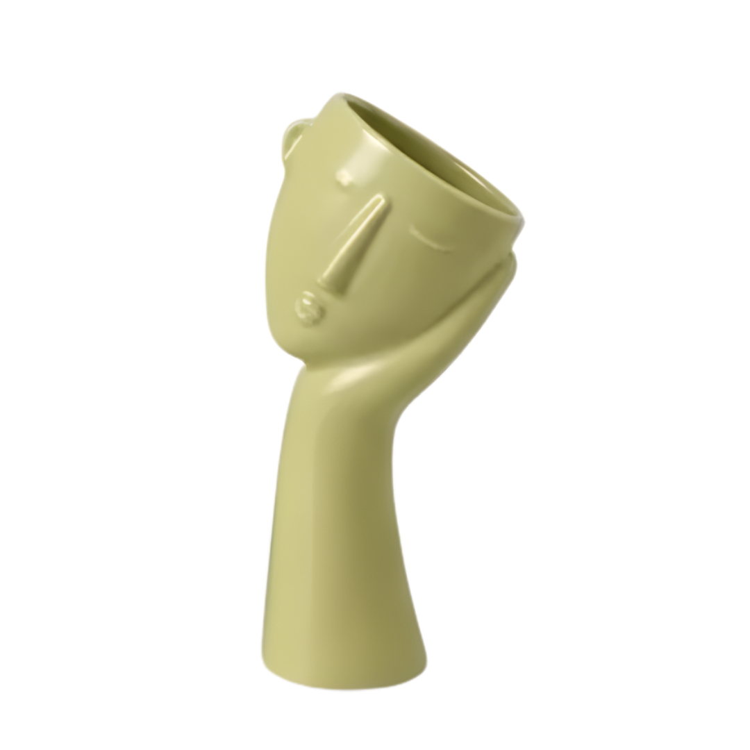 Modern Ceramic Abstract Face Vase