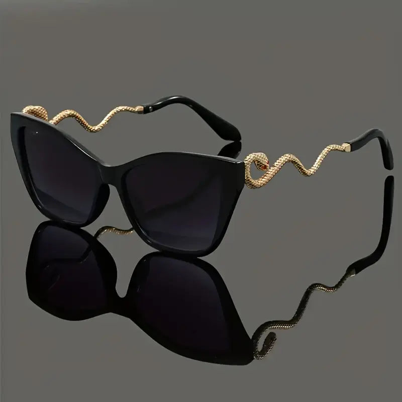 Isabella Cat-Eye Sunglasses | Animal Print Serpent Embellishment Sunglasses