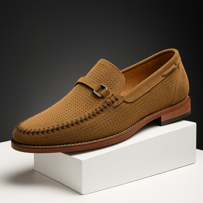 Arthur Leather Slip-On Loafer | Buckle Detail Perforated Loafer
