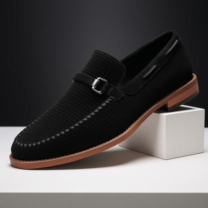 Arthur Leather Slip-On Loafer | Buckle Detail Perforated Loafer