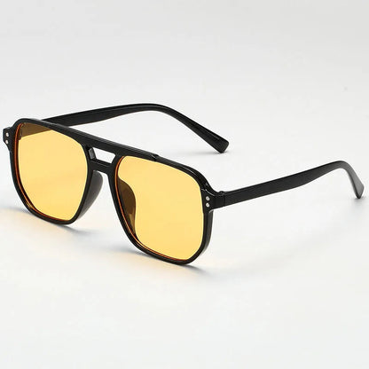 Charlie Solid Square Frame Sunglasses | Double Bridge Thick Frame Sunglasses