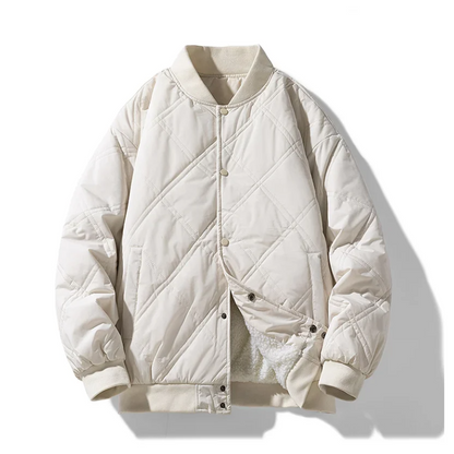 Oliver Quilted Relaxed Fit Bomber Jacket | Collared Fleece Lined Jacket