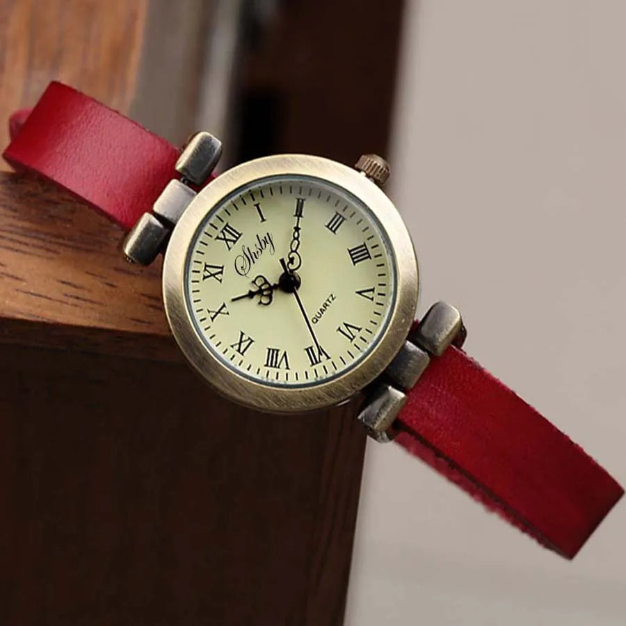 Isla Vintage Wrist Watch | Roman Numerals Round Dial