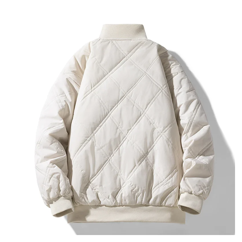 Oliver Quilted Relaxed Fit Bomber Jacket | Collared Fleece Lined Jacket
