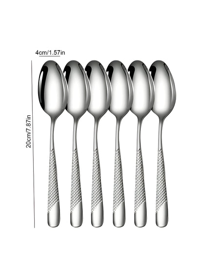 Minimalist Textured Stainless Steel Cutlery Set