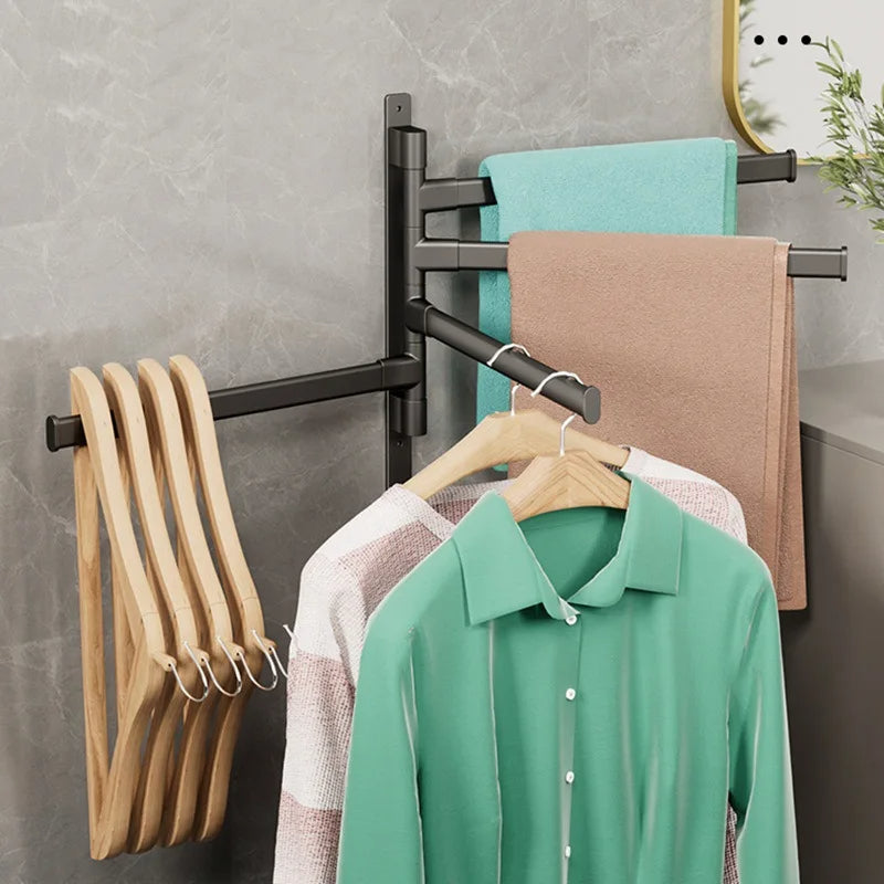 Modern Swivel Towel Rack with Wall-Mounted Design