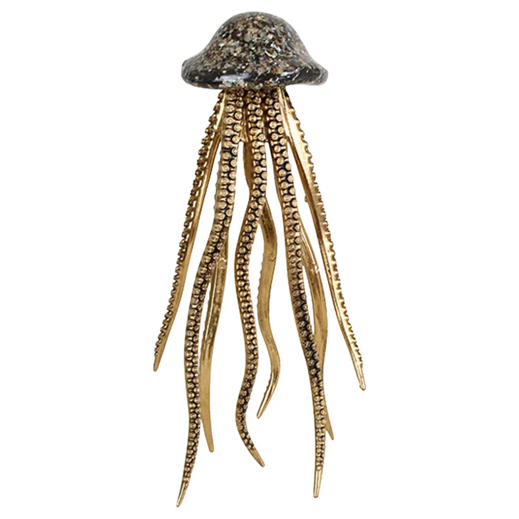 Modern Metallic Octopus Sculpture Set