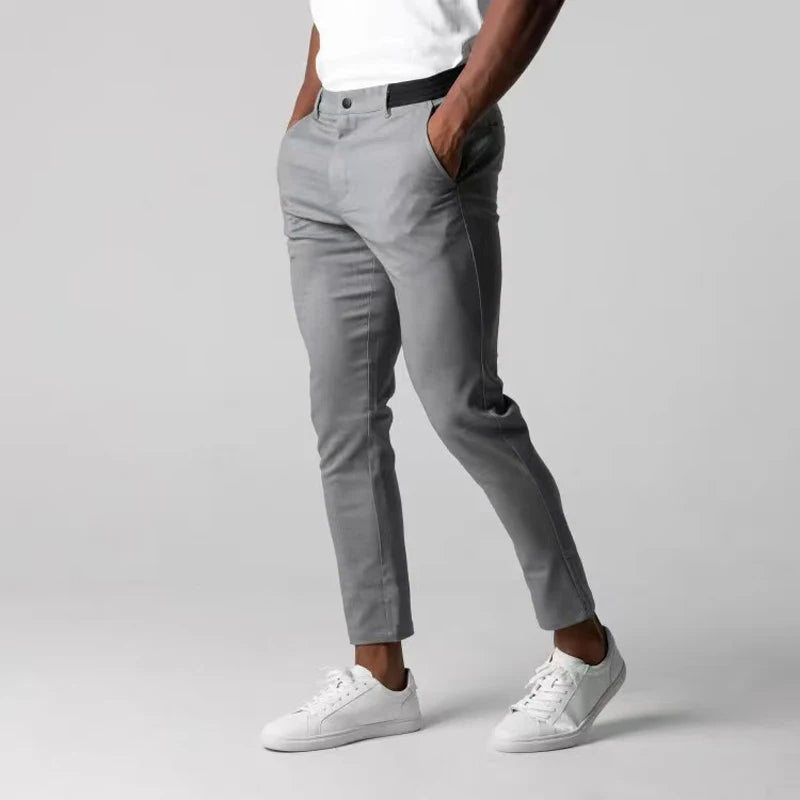Oliver Slim Fit Ankle-Length Chinos | Button Closure Slanted Pockets Chinos
