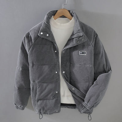 Arthur Corduroy Jacket | Quilted Snap Button Hip-Length Jacket