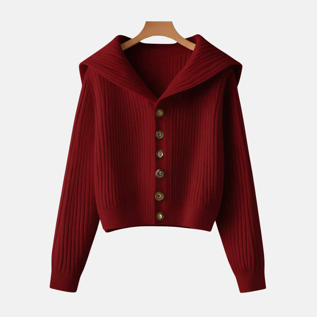 Isla Cropped Cardigan | Shawl Collar Ribbed Cardigan