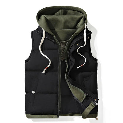 Freddie Hooded Quilted Gilet | Regular Fit Solid Gilet