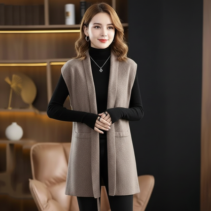 Isla Ribbed Belted Vest | Relaxed Fit Tunic Length Vest