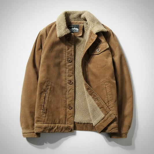 Oscar Sherpa Lined Trucker Jacket | Sherpa Collar Ribbed Trucker Jacket
